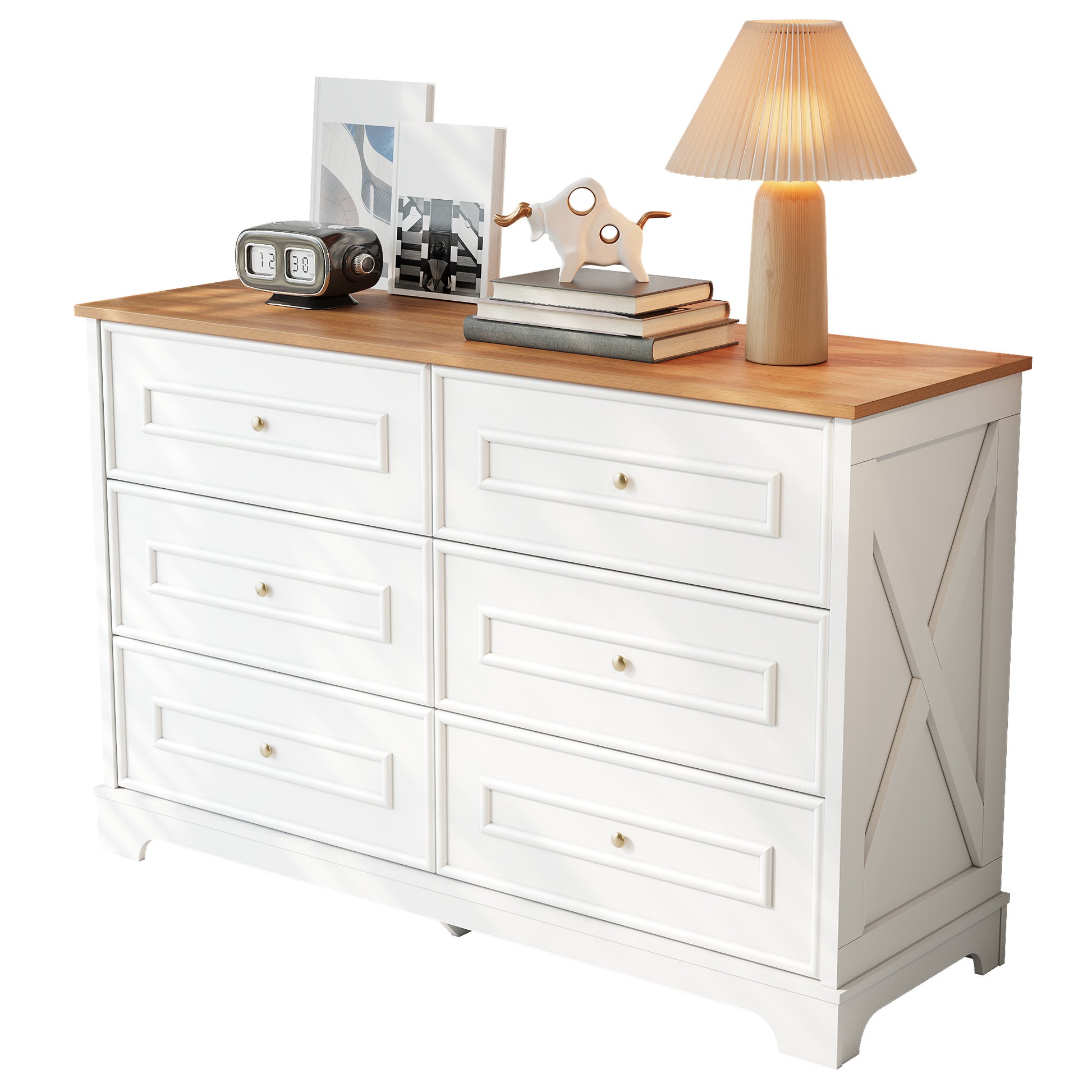 Gigab2b original image - Modernes Sideboard mit sechs Schubladen, minimalistisches Design, geeignet für Wohnzimmer, Esszimmer oder Flur. Maße: 120 x 40 x 76 cm