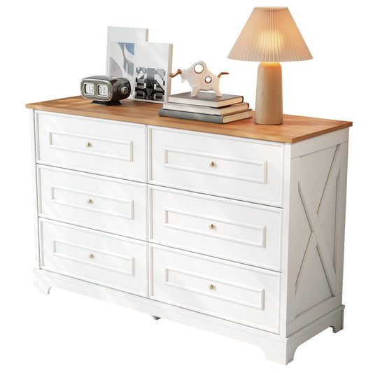 Gigab2b original image - Modernes Sideboard mit sechs Schubladen, minimalistisches Design, geeignet für Wohnzimmer, Esszimmer oder Flur. Maße: 120 x 40 x 76 cm