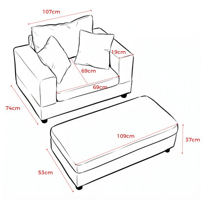 Chaiselongue mit Fußablage & Stauraum, Lounge-Sofa mit 3 Kissen für Wohnzimmer & Schlafzimmer – Schwarz