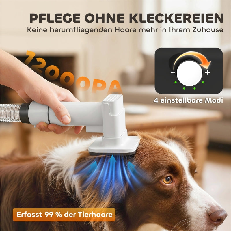 Quiet Pet Grooming Machine with Vacuum and 5 Tools for Dogs and Cats