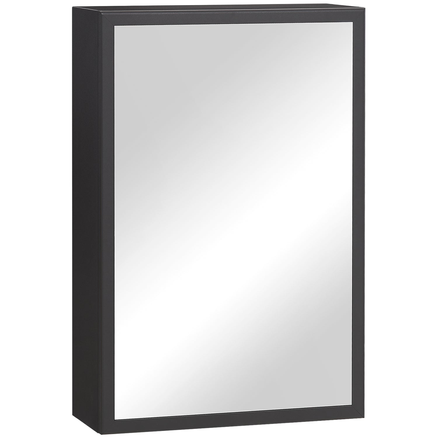 Gigab2b original image - Spiegelschrank Moderner Hängeschrank mit Spiegel 3 Schichten Schwarz 40x15x60 cm für Badezimmer & Platzsparende Aufbewahrung