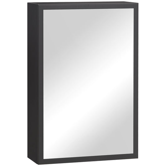 Gigab2b original image - Spiegelschrank Moderner Hängeschrank mit Spiegel 3 Schichten Schwarz 40x15x60 cm für Badezimmer & Platzsparende Aufbewahrung