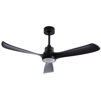 52-Zoll schwarzer Deckenventilator mit Licht und Fernbedienung, reversiblem DC-Motor, 3 Farbtemperaturen, moderner Deckenventilator mit Licht für Innen- und Außenbereich, geeignet für Schlafzimmer, Wo