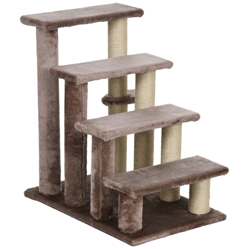 Gigab2b original image - Haustiertreppe, Kratzbaum, 4-stufig, für Tiere bis 5 kg, 60x40x64cm, Braun