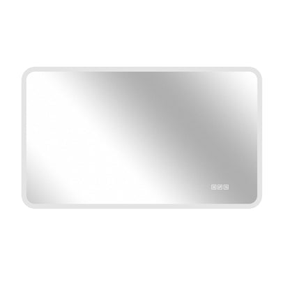 60×120cm LED Badezimmerspiegel mit Milchglasrand, Frontbeleuchtung, Anti-Beschlag, 3 Lichtfarben, Stufenlos Dimmbar, Memory-Funktion, Horizontal & Vertikal Montierbar, IP44 Wasserdicht