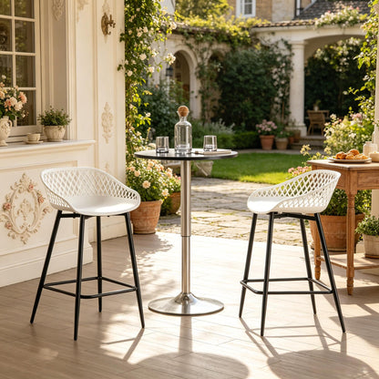 Chic Tischhockel,Barhockel mit Fußlehne,Küchenstuhl,Gartenhohler(nur mit 2Pcs Hocker)