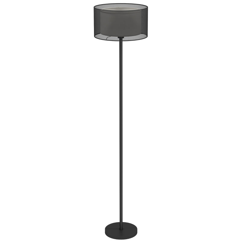 Gigab2b original image - Stehlampe, Stehleuchte mit  E27 Fassung, zweifarbigem Lampenschirm aus Stoff, Standlampe mit Fußschalter  Standleuchte für Wohnzimmer, Schlafzimmer, exkl. Leuchtmittel, Schwarz