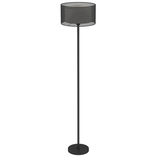 Gigab2b original image - Stehlampe, Stehleuchte mit  E27 Fassung, zweifarbigem Lampenschirm aus Stoff, Standlampe mit Fußschalter  Standleuchte für Wohnzimmer, Schlafzimmer, exkl. Leuchtmittel, Schwarz