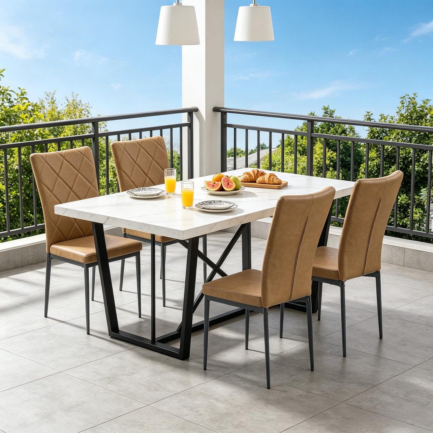 Gigab2b original image - Elegant Wartezimmer Stühle,Essstühle mit Hohem Rücken,Weicher Aufgabe Stühle,Küchenstühle,Wohnzimmer Stühle,Empfangsstühle(nur 4PCS Stühle)