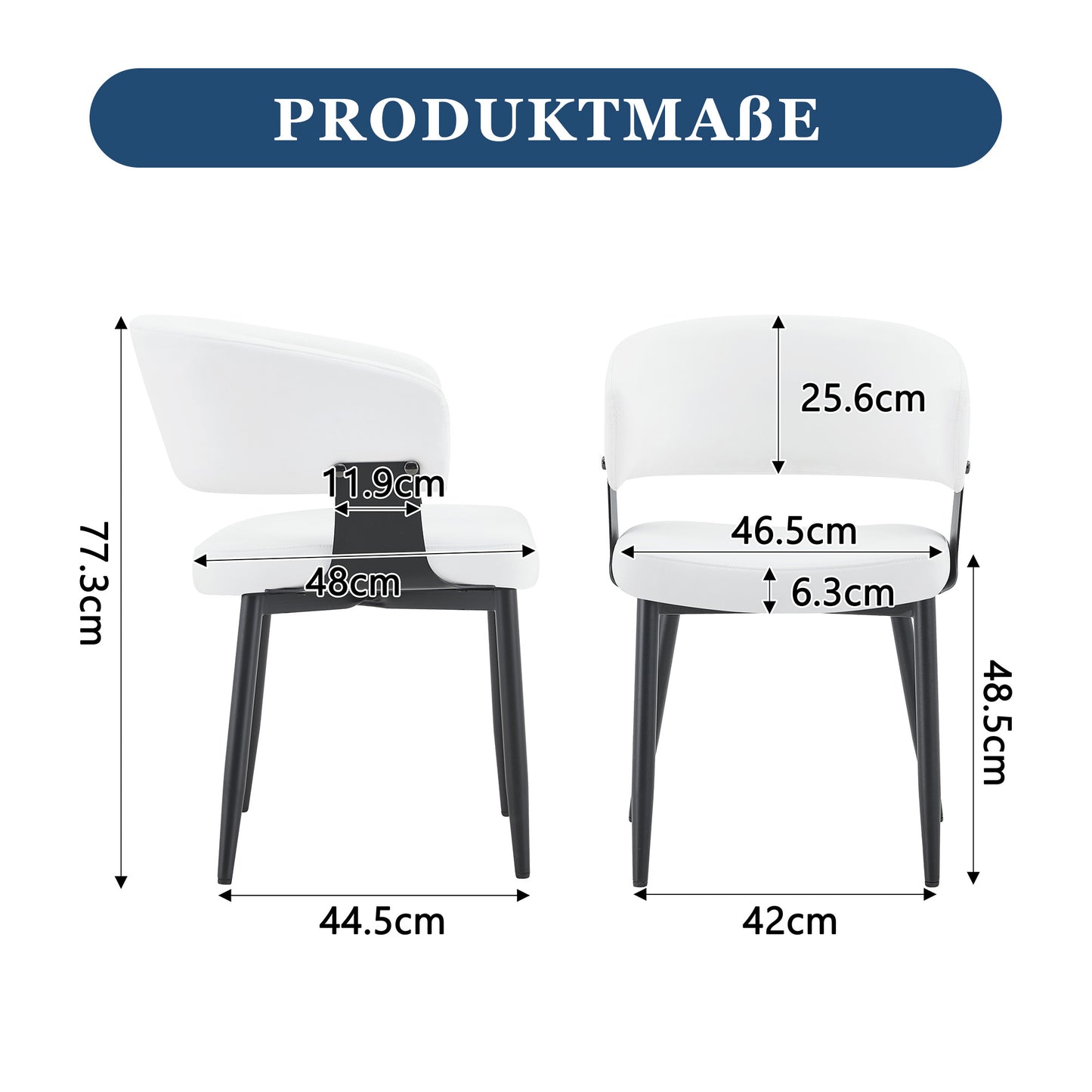 Mid-Century Modern Dining Chair Set (2-Pack) - Retro Bucket Style