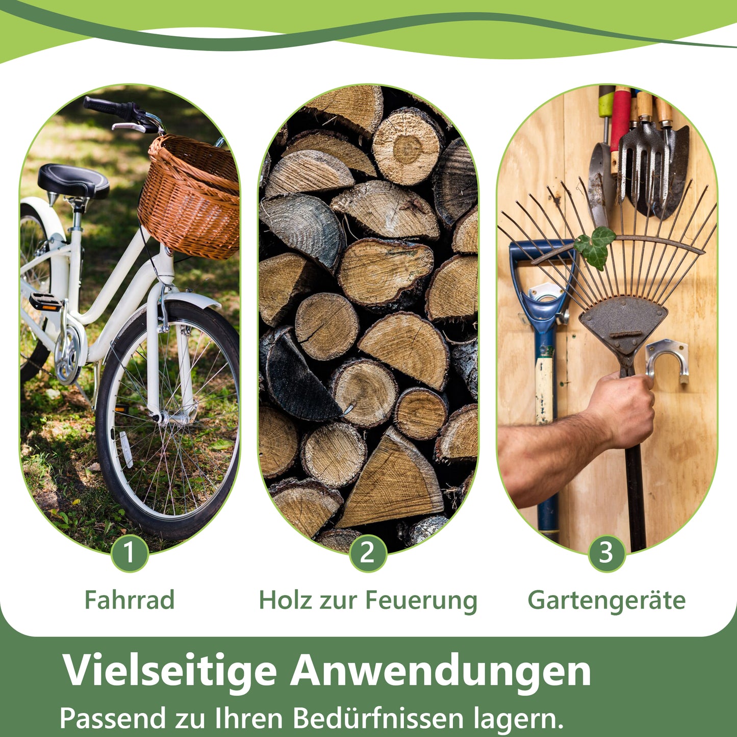 Complete Outdoor Storage Solution: Bicycle Shed, Tent, and Garden Tools