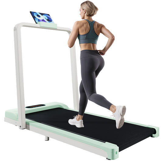 2 in 1  Laufband für zuhause, Laufband mit Fernbedienun 1-6 km/h Geschwindigkeit mit  LED-Display & Bluetooth Lautsprecher&Telefonhalterung,Laufband für Zuhause & Büro, Leicht zu Falten,Montagefre