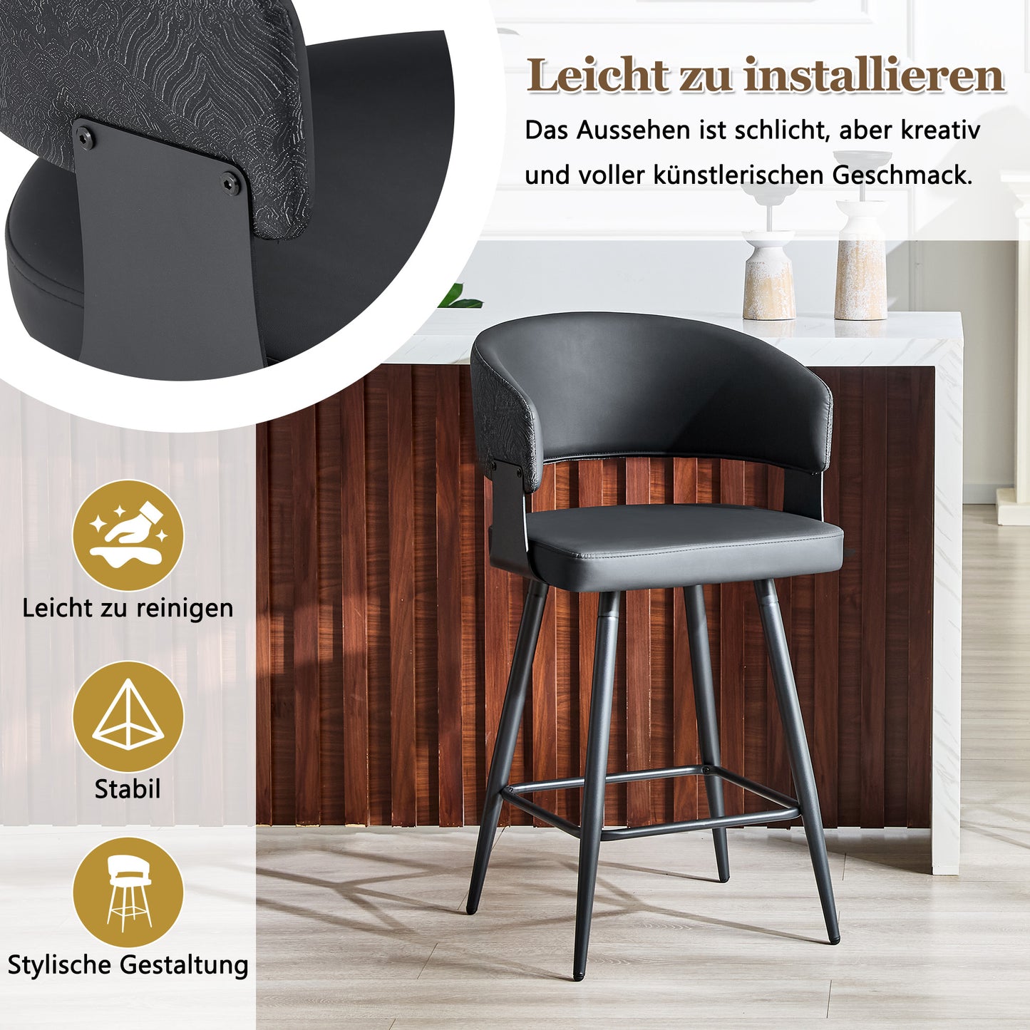Moderner gepolsterter Esszimmerstuhl mit Rückenlehne und Armlehnen, minimalistischer Restaurantstuhl für Zuhause, Küche, Hotel, Ausstellungsraum, Mid-Century-Stil