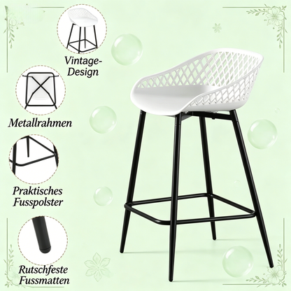 Chic Tischhockel,Barhockel mit Fußlehne,Küchenstuhl,Gartenhohler(nur mit 2Pcs Hocker)