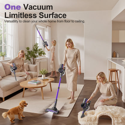 INSE S7P Purple Cordless Stick Vacuum Cleaner with LED Display