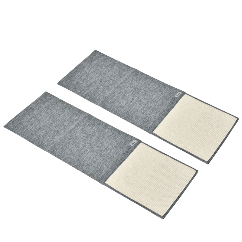 2er Kratzmatte Kratzschutz Sofa Sisal Kratzteppich für Katze Sessel Couch Katzenkratzmatte Grau 130 x 45 x 0,3 cm