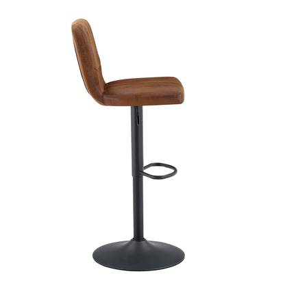 Ergonomic Height-Adjustable Swivel Bar Stool with Backrest and Footrests