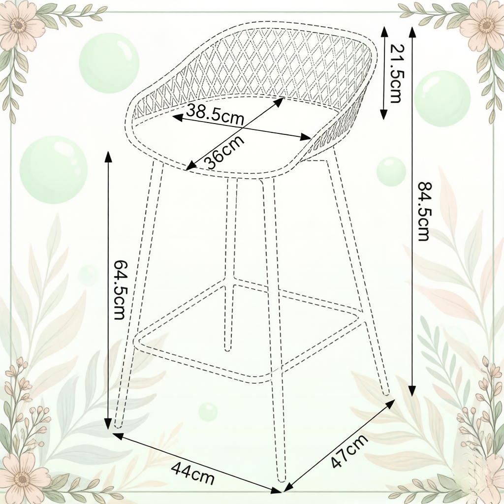 Chic Tischhockel,Barhockel mit Fußlehne,Küchenstuhl,Gartenhohler(nur mit 2Pcs Hocker)