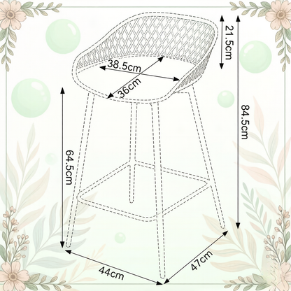 Chic Tischhockel,Barhockel mit Fußlehne,Küchenstuhl,Gartenhohler(nur mit 2Pcs Hocker)