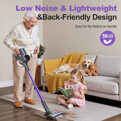 INSE S7P Purple Cordless Stick Vacuum Cleaner with LED Display