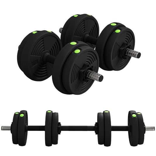 2-in-1 Hantel Set 15 kg verstellbar mit 8 Hantelscheiben, bodenschonend für Krafttraining und Fitness