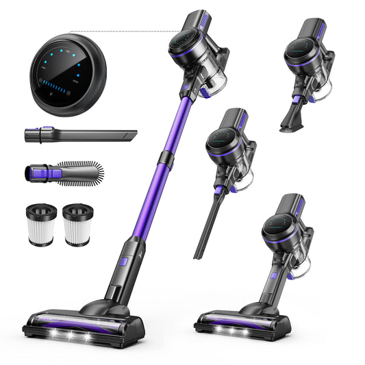 Gigab2b original image - INSE S7P Purple Cordless Stick Vacuum Cleaner with LED Display and Soft Roller Brush