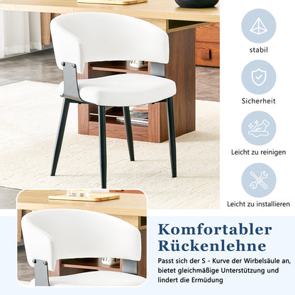 Mid-Century Modern Dining Chair Set (2-Pack) - Retro Bucket Style