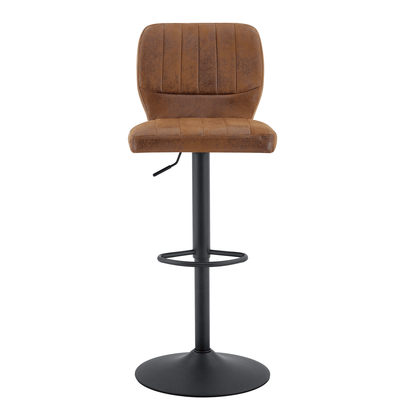 Ergonomic Height-Adjustable Swivel Bar Stool with Backrest and Footrests