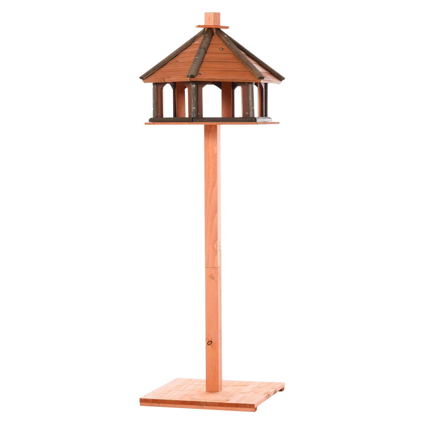 Gigab2b original image - Vogelhaus, Ø52 x 130H cm, Vogelfutterhaus, hölzerner Vogelvilla, Futterhaus, Vogelständer, Vogel-Tischvogelhaus, Natur