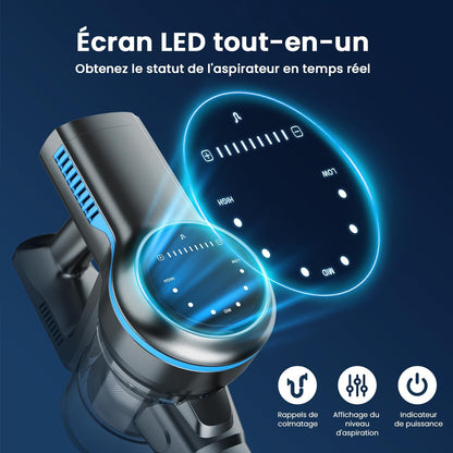 Cordless Stick Vacuum Cleaner with LED Display and Soft Roller Brush