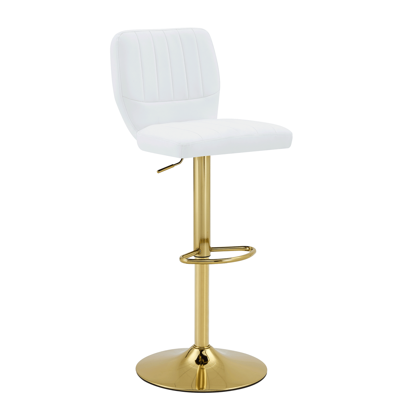 Ergonomic Height-Adjustable Swivel Bar Stool with Backrest and Footrests
