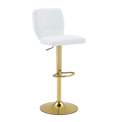 Ergonomic Height-Adjustable Swivel Bar Stool with Backrest and Footrests