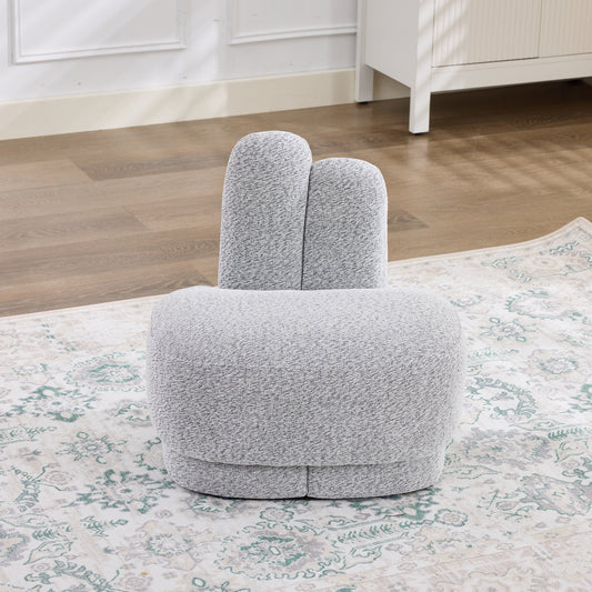 Gigab2b original image - Kuscheliger Bunny-Ear- Stoff-Ottoman-fix gepolsterter Hocker mit niedlichen Ohren, ohne Stauraum, nicht abnehmbar