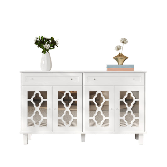 Gigab2b original image - Sideboard mit vier Spiegeltüren, Schubladenschrank mit Schubladen, verstellbaren Einlegeböden und Kristallgriffen