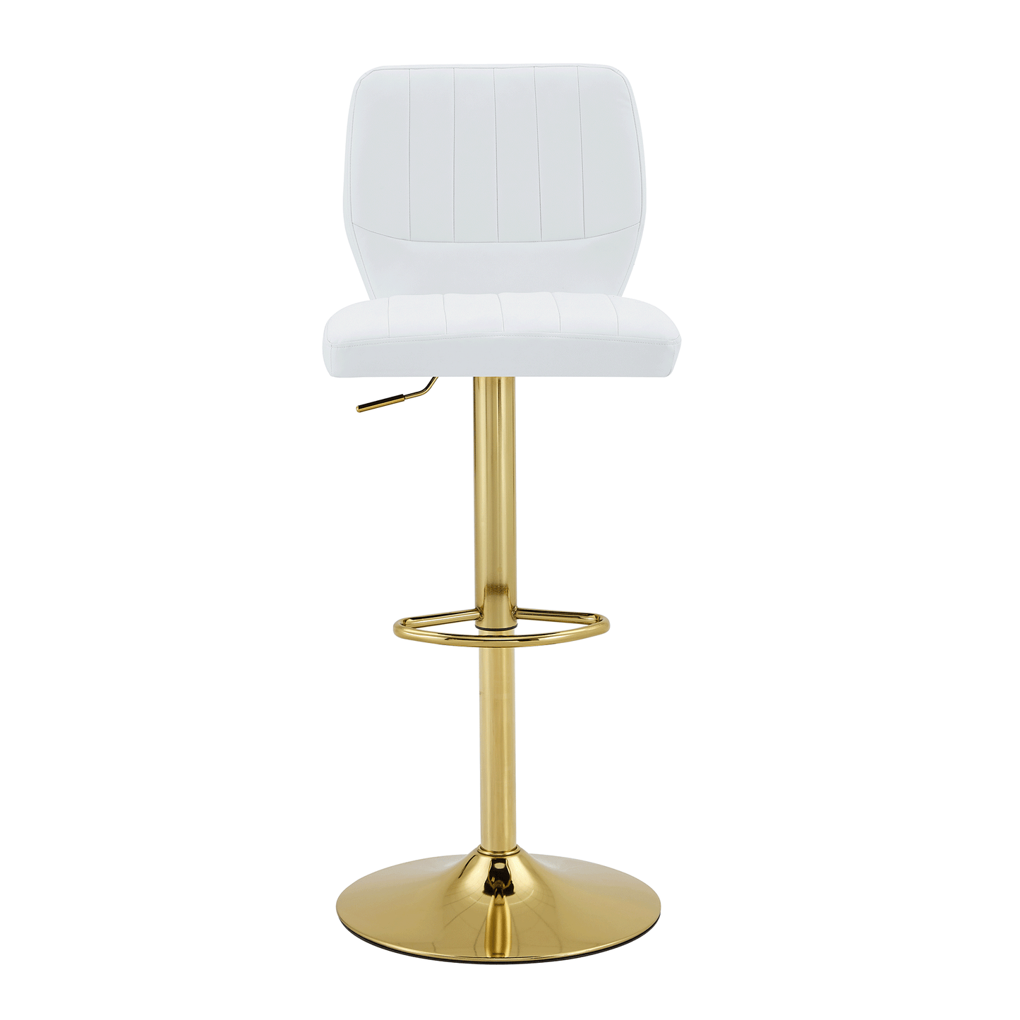 Ergonomic Height-Adjustable Swivel Bar Stool with Backrest and Footrests