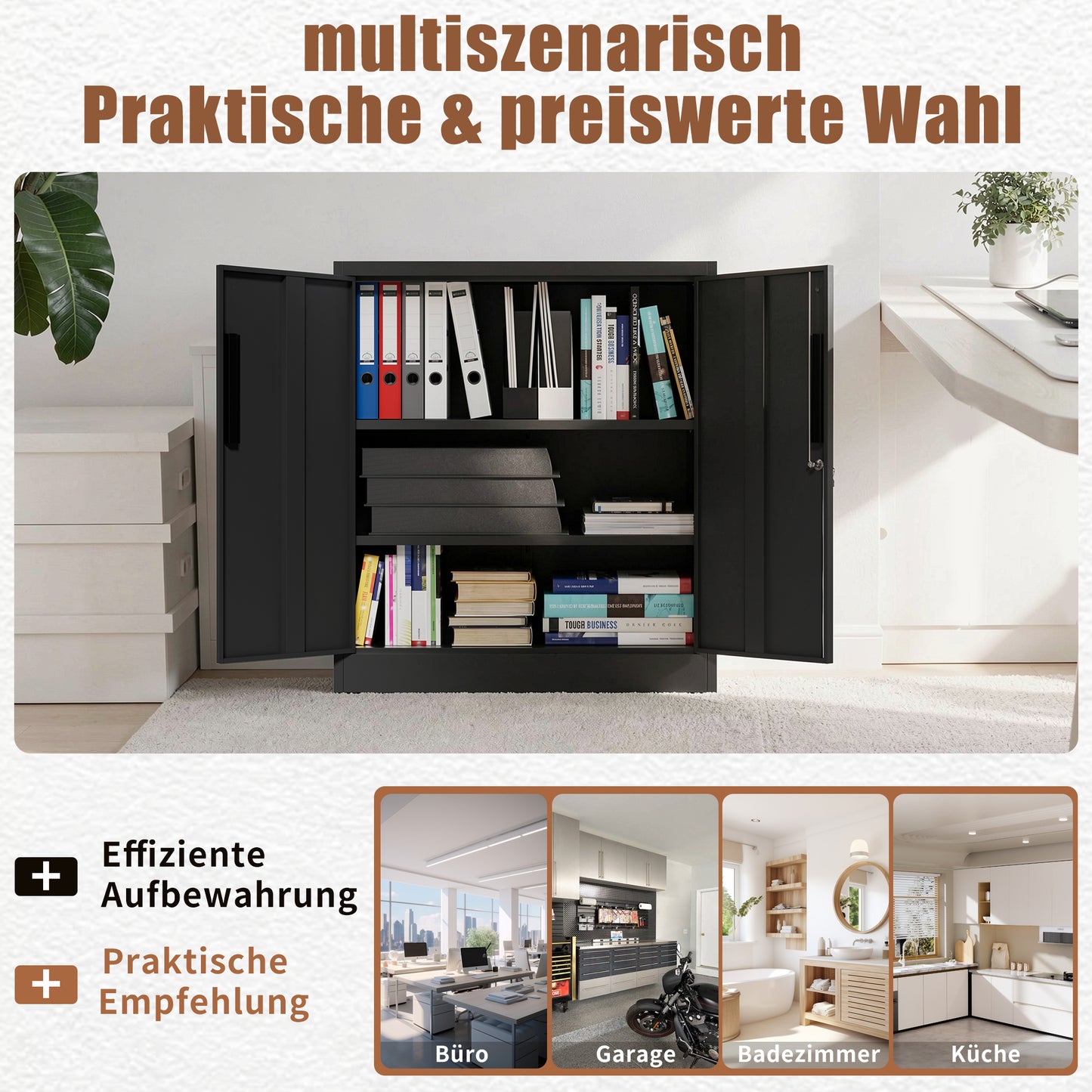 Small Metal Storage Cabinet with Adjustable Shelves