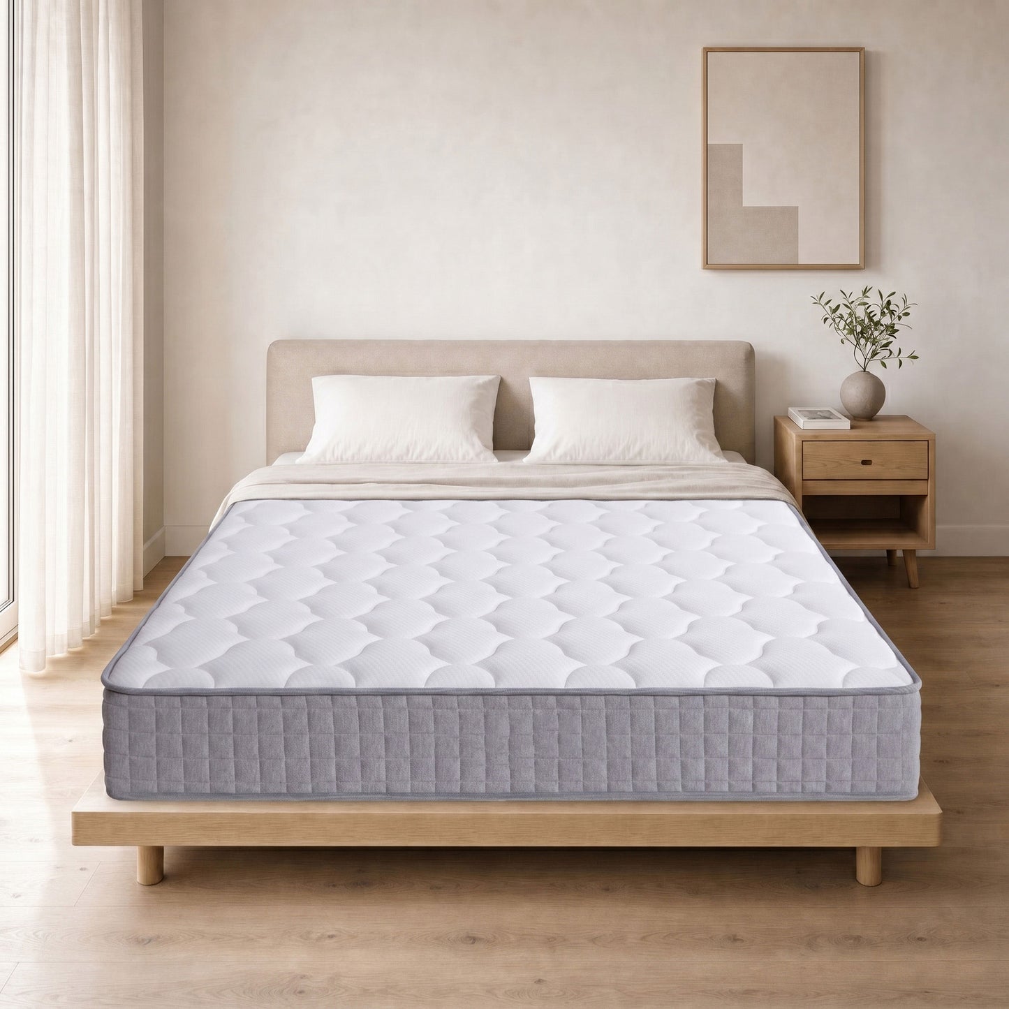 Taschenfederkernmatratze 25 cm hoch, 7-Zonen Federkernmatratze, ergonomische Matratze,Taschenfederkern Härtegrad H3, 90x200cm und vielen weiteren Größen erhältlich.