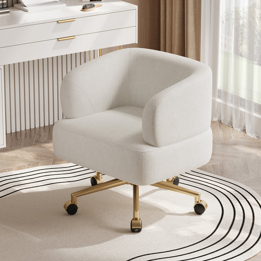 Gigab2b original image - Drehstuhl, zeitgenössisches Design, Freizeit-Drehstuhl,5 Räder,360° gedreht werden,chenille,beige,B71 × T60 × H71 cm