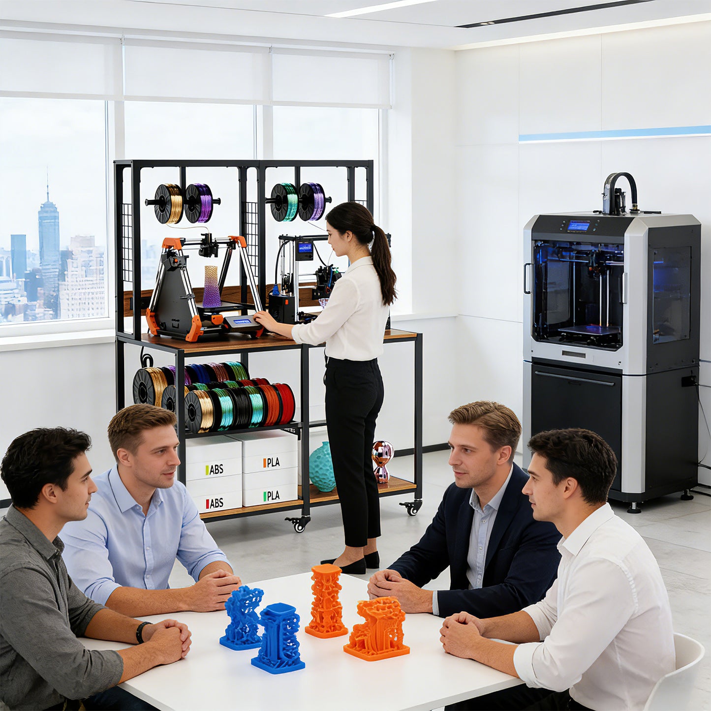 Dual Metal 3D Printer Stand with Filament Storage