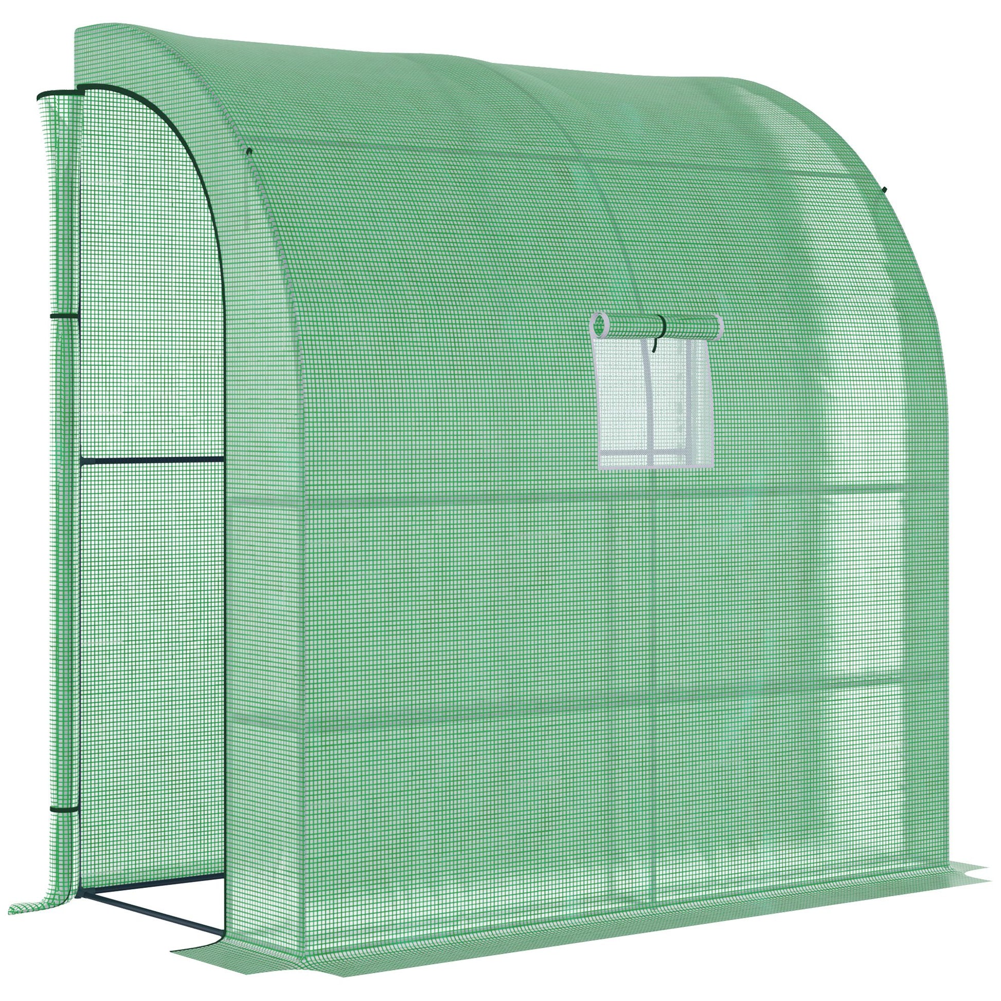 Gigab2b original image - Foliengewächshaus Treibhaus 200 x 100 x 215 cm mit 2 Türen, UV-Schutz, Stahl & PE für Pflanzenaufzucht, grün