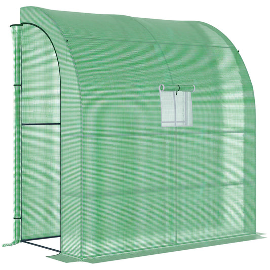 Gigab2b original image - Foliengewächshaus Treibhaus 200 x 100 x 215 cm mit 2 Türen, UV-Schutz, Stahl & PE für Pflanzenaufzucht, grün