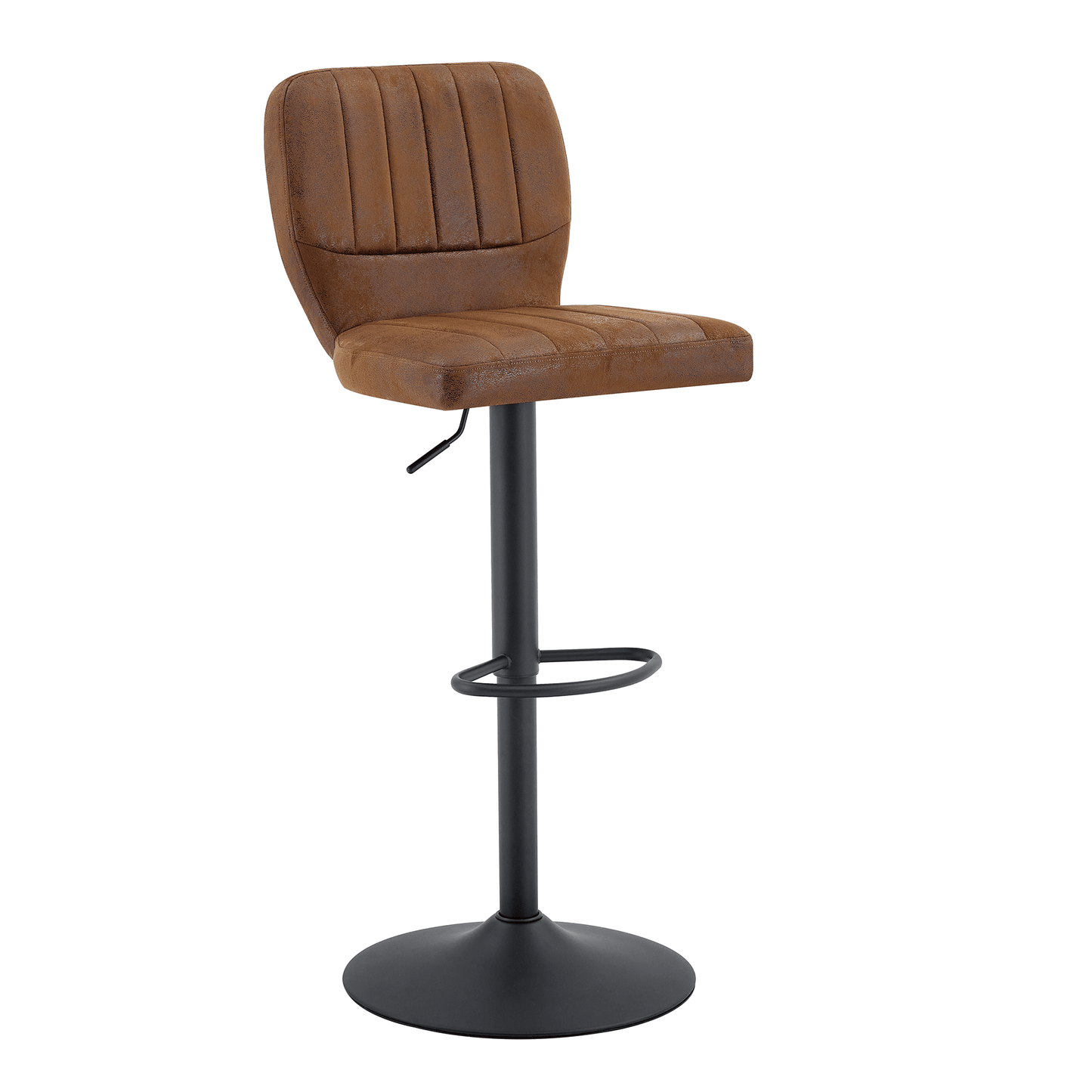 Ergonomic Height-Adjustable Swivel Bar Stool with Backrest and Footrests