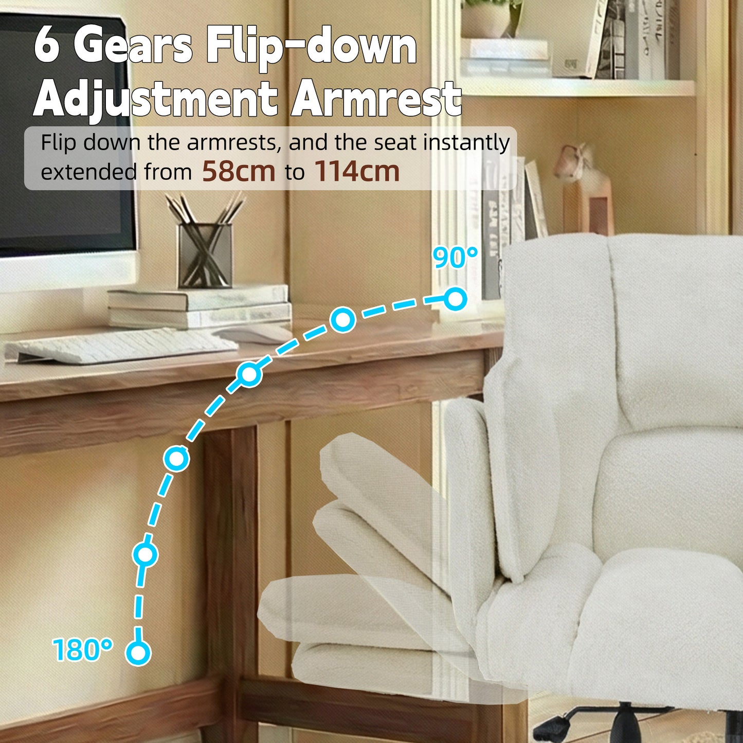 Ergonomic Swivel Office Chair with Casters for Home Office