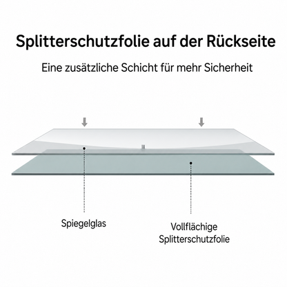 60x80cm Badezimmerspiegel mit Schwarzem Aluminiumrahmen, Kupferfreier HD-Wandspiegel, Horizontal & Vertikal montierbar, Für Bad, Flur und Ankleidezimmer