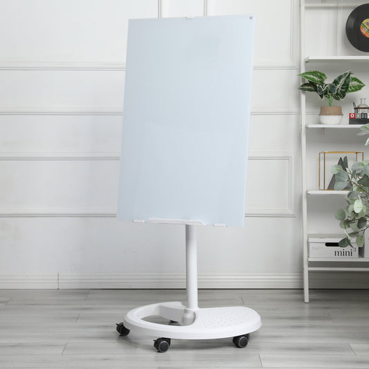 Gigab2b original image - Removable Adjustable Height Tempered Glass Whiteboard, Magnetic Dry Erase Whiteboard, 90 x 60 cm, Home School Supplies or Home Office Decor Includes 2 Magnets 2 Markers 1 Eraser