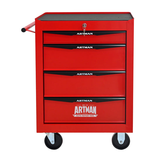Gigab2b original image - Rolling Metall -Werkzeugkiste mit 4 Schubladen, 20 -Zoll -Schärfentool -Brustschrank mit Kugellagerschubladenrutschen, Stahlwerkzeugspeicherbox -Organizer -Rot & Schwarz (Red&Black)