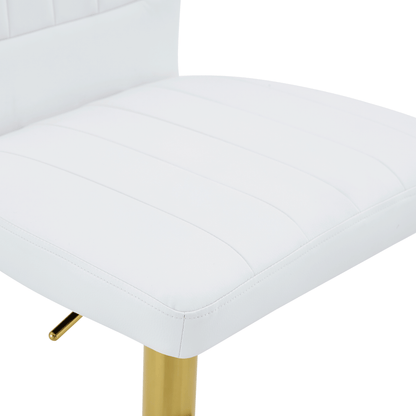 Ergonomic Height-Adjustable Swivel Bar Stool with Backrest and Footrests