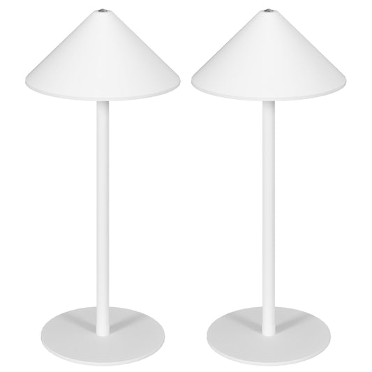 Gigab2b original image - Tischlampe 2er Set Tischleuchte mit 3 Lichtfarben, Aufladbare USB A+C Nachttischlampe mit Touch-Schalter für Wohnzimmer, Schlafzimmer Metall, Weiß