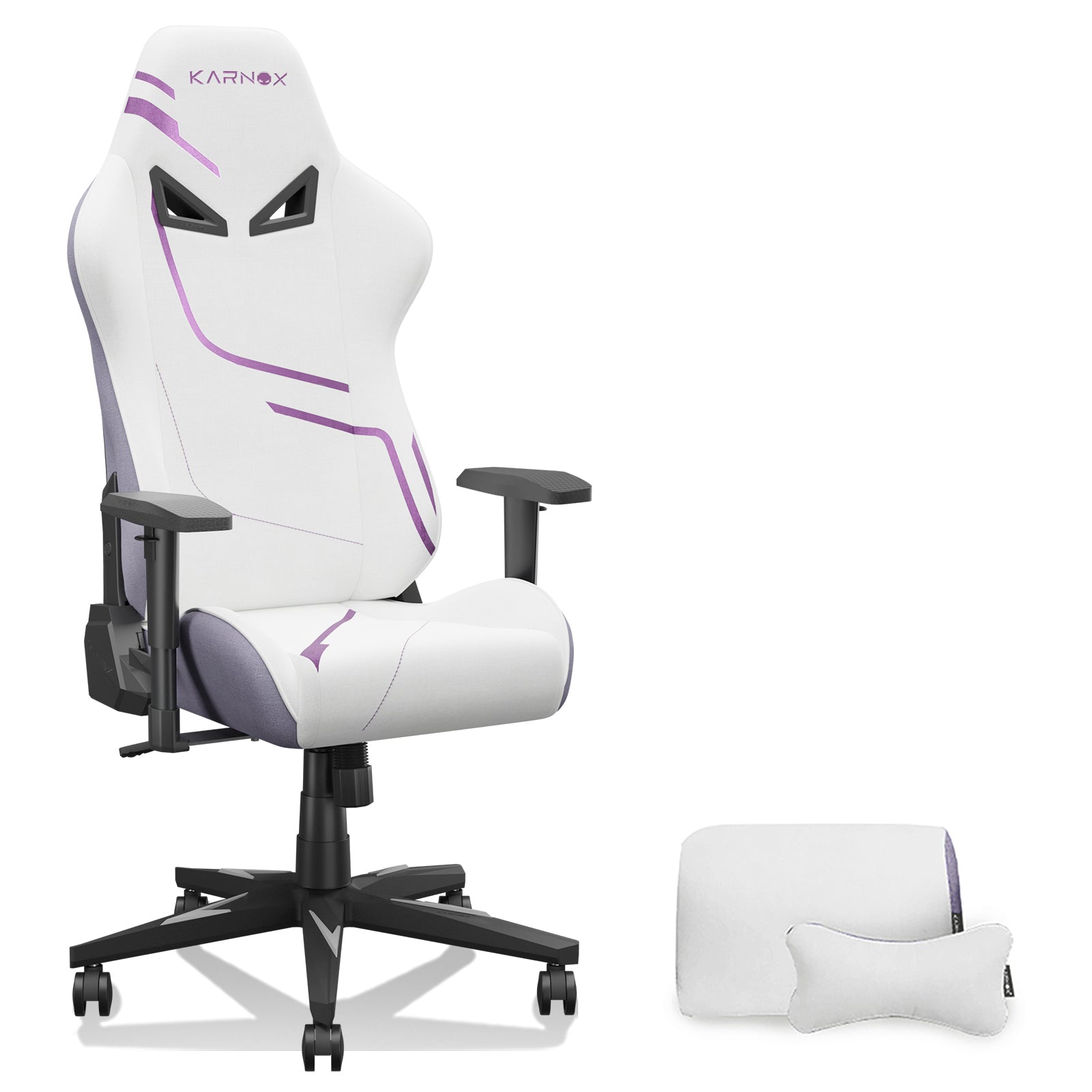 Gigab2b original image - KORNOX Ergonomic Gaming Chair Fabric for Adults,Office Chair Racing High Back,Game Chair Cloth Height Adjustable for Teens,Game Chair with Headrest and Lumbar Support for Women,White and Purple