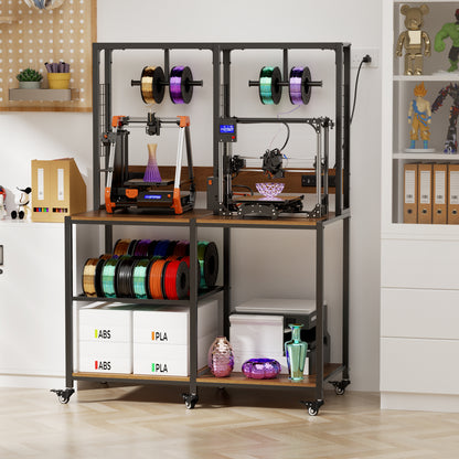 Dual Metal 3D Printer Stand with Filament Storage